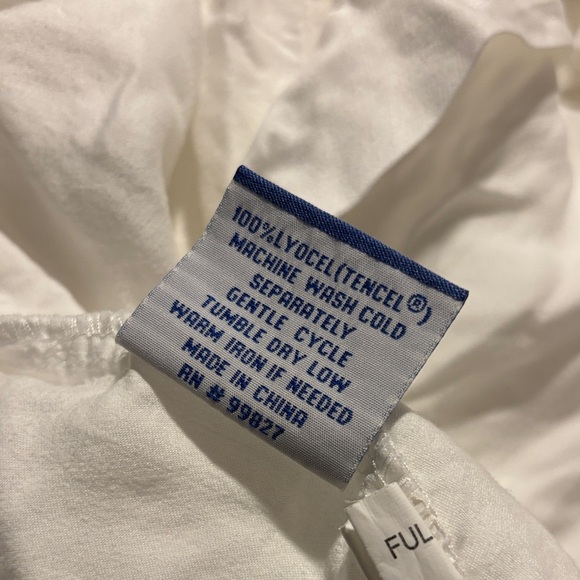 Pine Cone Hill $288 Crisp White Silken Solid Duvet Cover Full/Queen - Picture 3 of 6